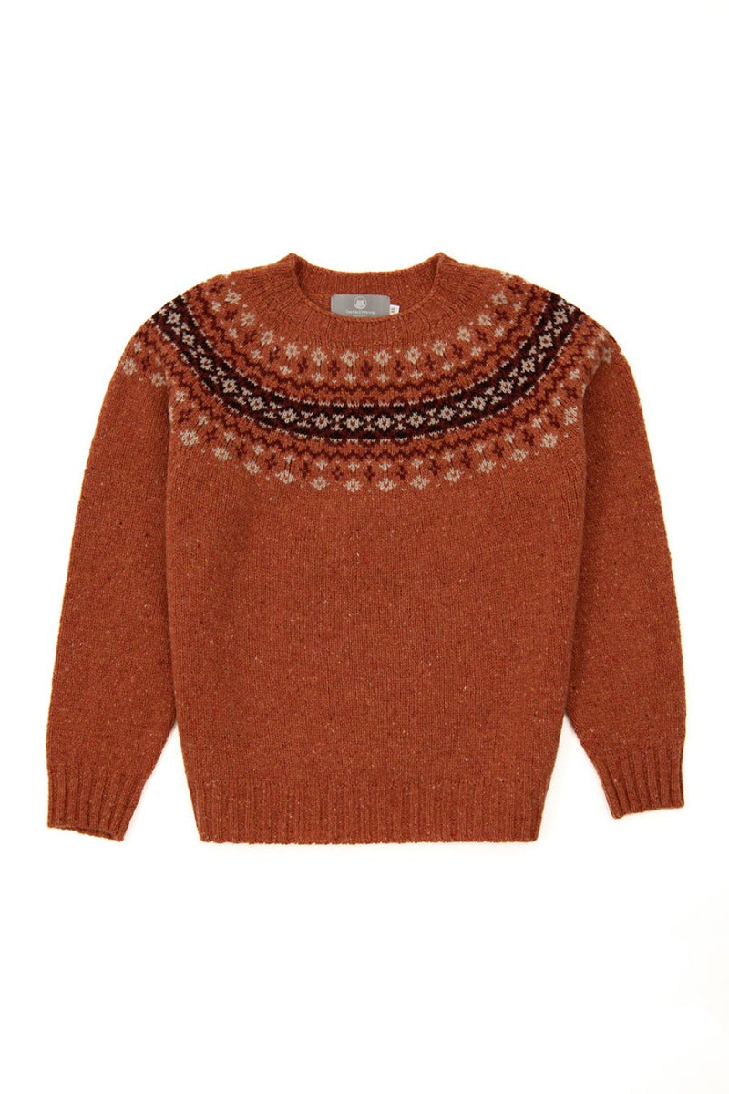 fair isle jumper croft yoke orange