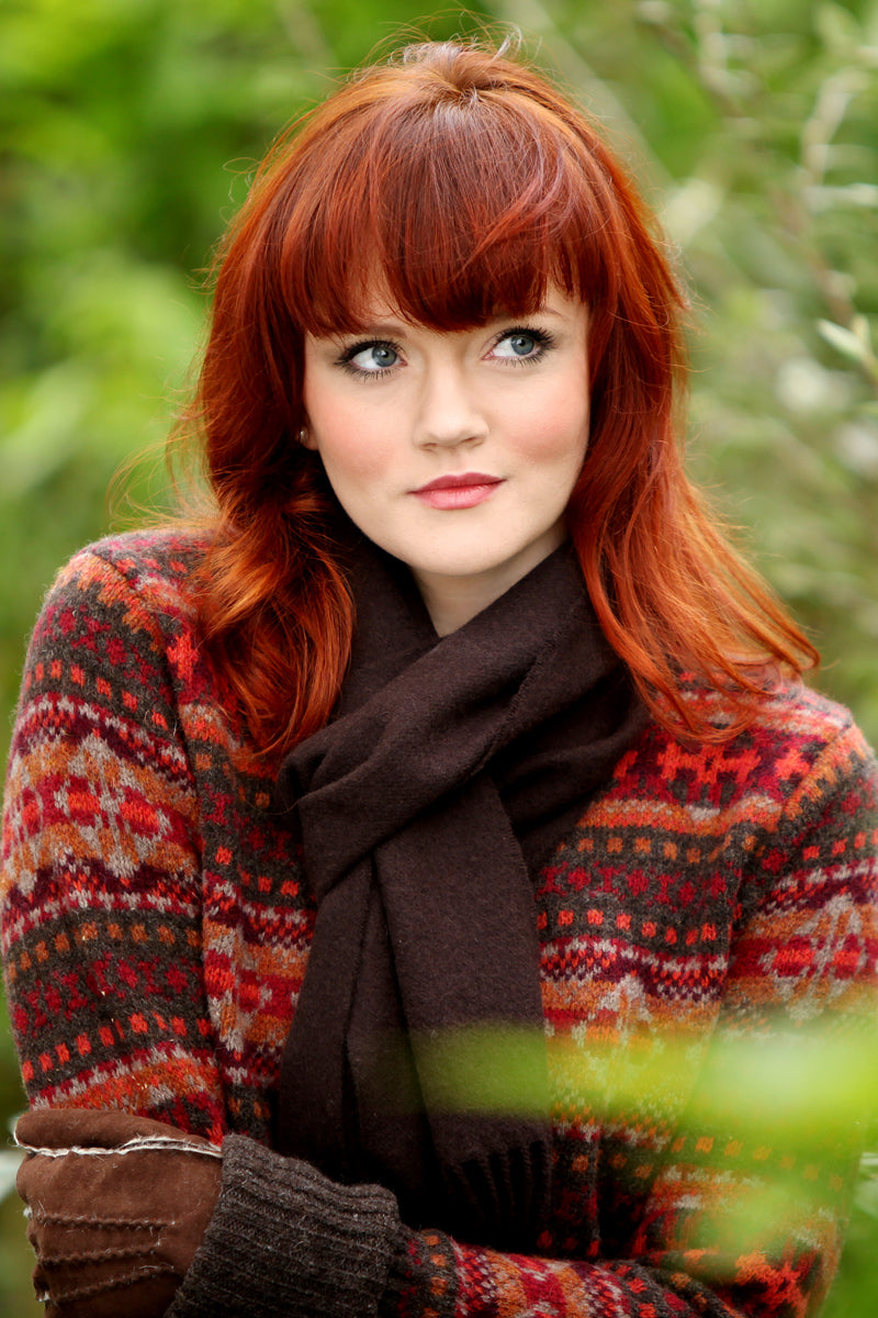 Scottish Lambswool Claret Red Scarf