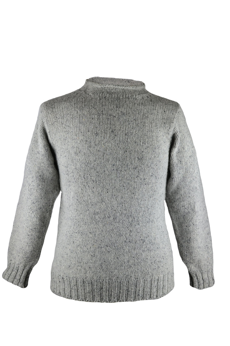 Grey chunky roll neck jumper hotsell