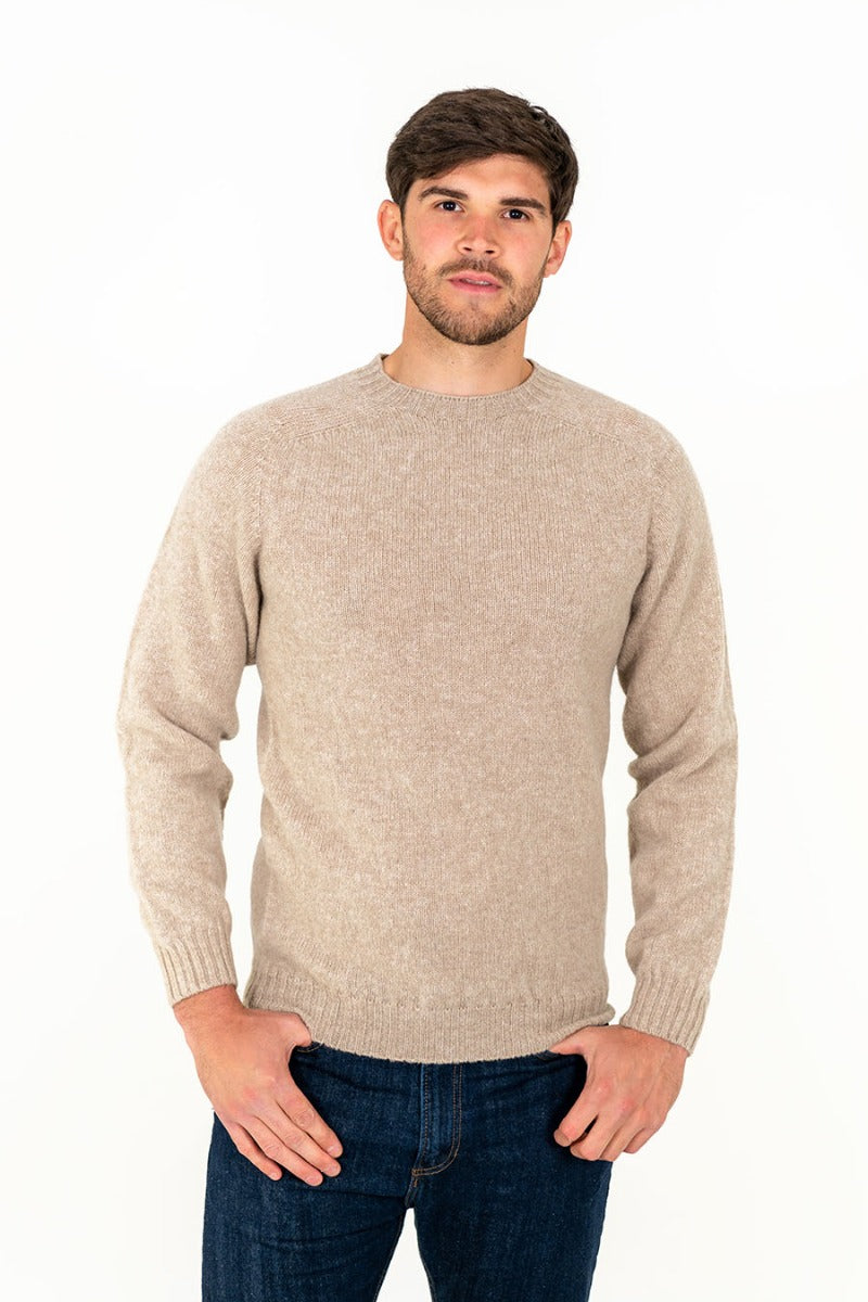 Men's shetland wool crewneck sweater best sale