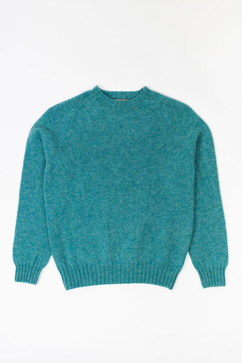 Womens Seamless Saddle Shoulder Shetland Jumper - Aqua