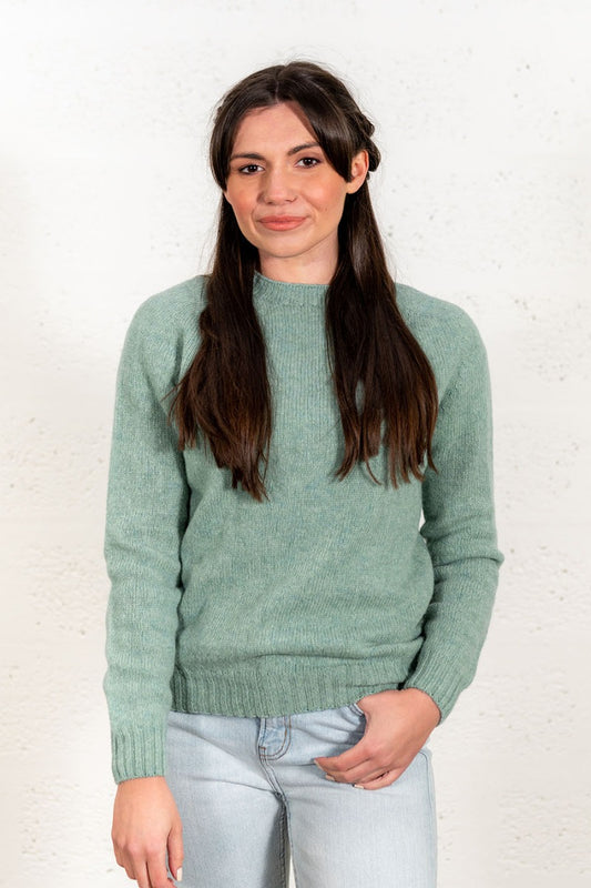 womens soft green shetland wool jumper