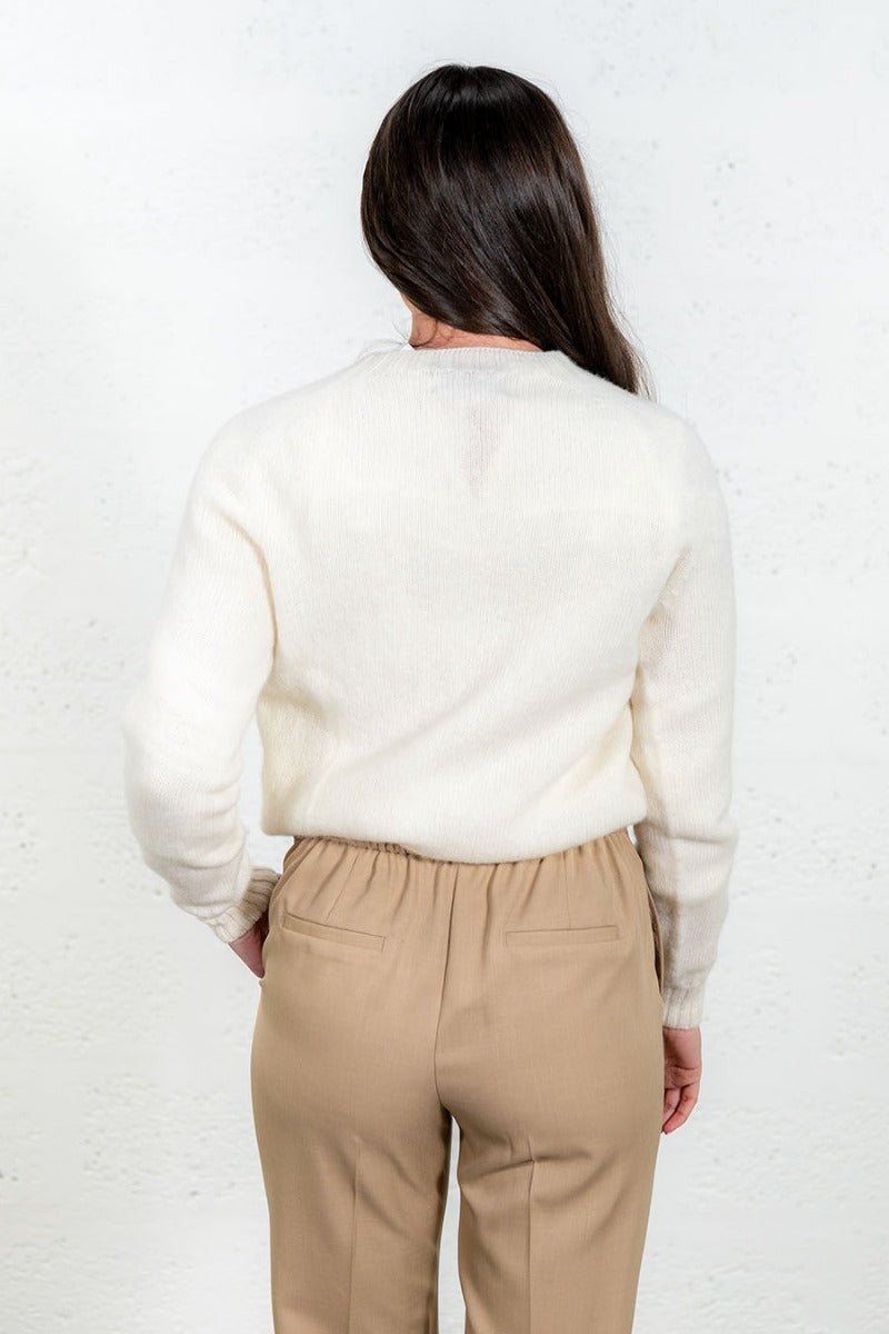 Womens Winter white shetland wool jumper