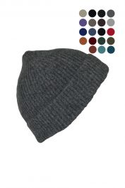 Scottish Lambs wool ribbed beanie hat. In a wide range of colours - The ...