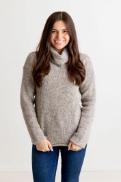 Womens Scottish drop shoulder jumper in natural undyed Pebble wool - The  Croft House