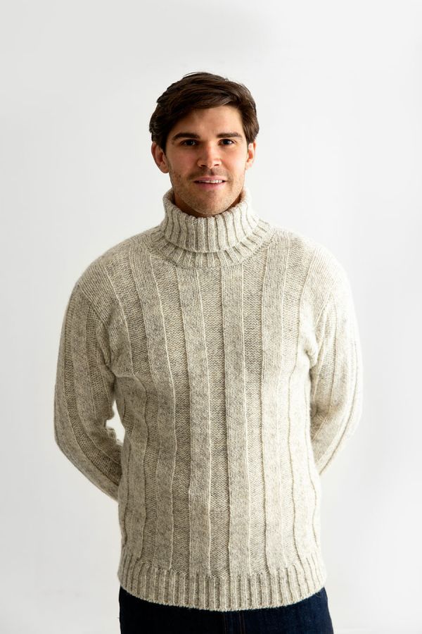 Men's Rib Roll Neck Sweater