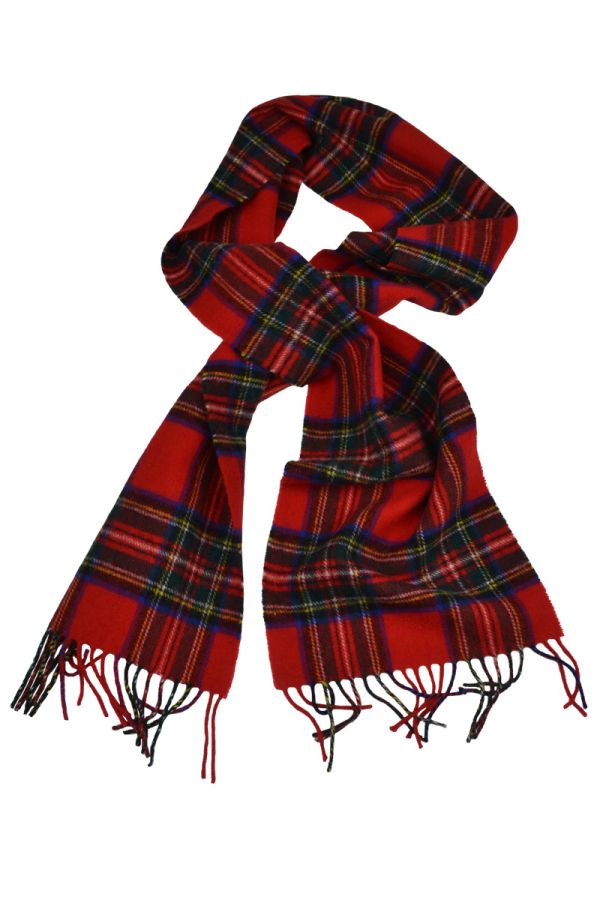 High quality Scottish lambswool red tartan scarf in Royal Stewart ...